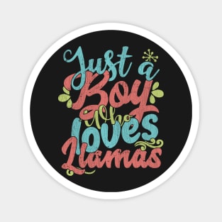 Just A Boy Who Loves Llamas Gift graphic Magnet